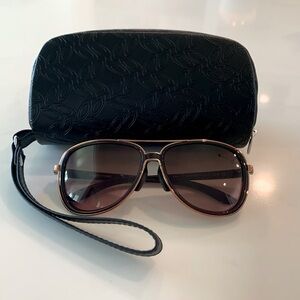 Oakley Split Time rose gold and burgundy aviator sunglasses